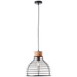 Brilliant Avia Pendel Lampe Metal Træ Sort | 350mm - Egnet til 1x E27
