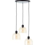 Brilliant Casto Pendel Lampe Glas Pendel Lampe Metal Sort Beige | 510mm - Egnet til 3x E27