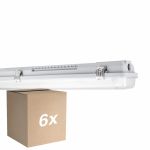 Fordelspakke 6x Ledvance LED Fugttæt Armaturhus MT Gen 3 IP65 | Egnet til 2x60cm LED Lysrør